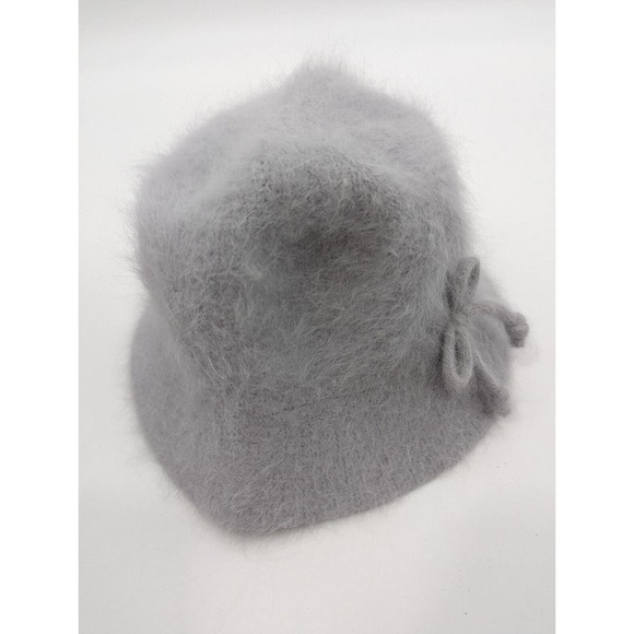 Unbranded Other - Vintage Women One Size Grey/Silver Rabbit Hair Wool Blend Bucket Hat